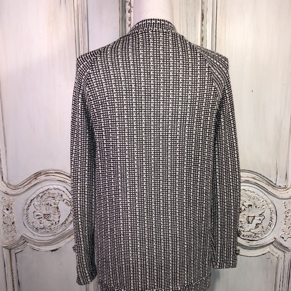 Sadie & Sage Black and White Long Sleeve Eyelet Laced Front + Sleeves Pullover - Picture 8 of 11